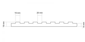 PR04 - Panel MDF Surowy Ryflowany Prostokąt